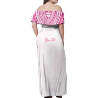 Personalised New Zealand Aotearoa Family Matching Off Shoulder Maxi Dress and Hawaiian Shirt Nurse Tribal Pink Version LT05 - Polynesian Pride