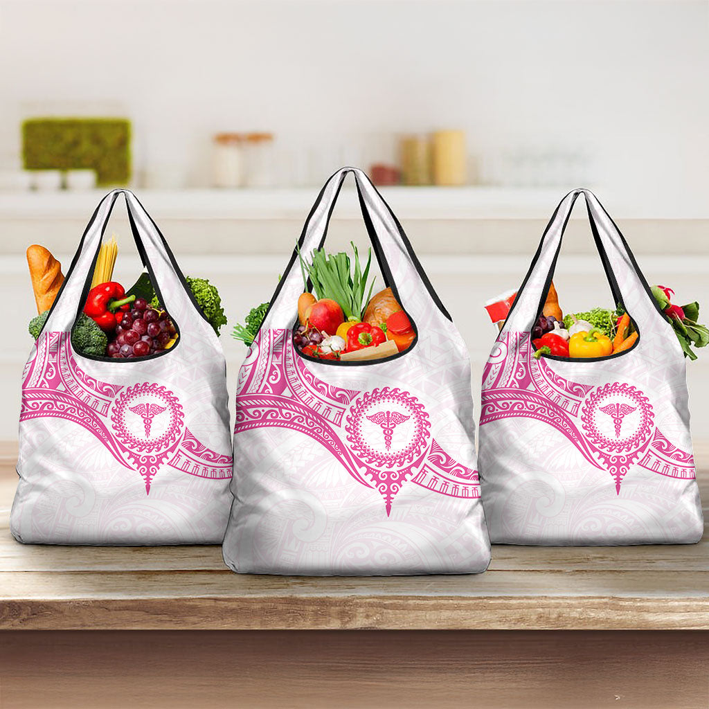New Zealand Aotearoa Grocery Bag Nurse Tribal Pink Version LT05 3-pack One Size Pink - Polynesian Pride