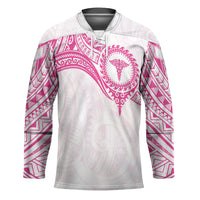 Personalised New Zealand Aotearoa Hockey Jersey Nurse Tribal Pink Version LT05 Unisex Pink - Polynesian Pride