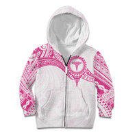 Personalised New Zealand Aotearoa Kid Hoodie Nurse Tribal Pink Version LT05 Zip Hoodie Pink - Polynesian Pride