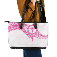 New Zealand Aotearoa Leather Tote Bag Nurse Tribal Pink Version