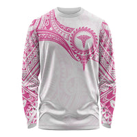 Personalised New Zealand Aotearoa Long Sleeve Shirt Nurse Tribal Pink Version