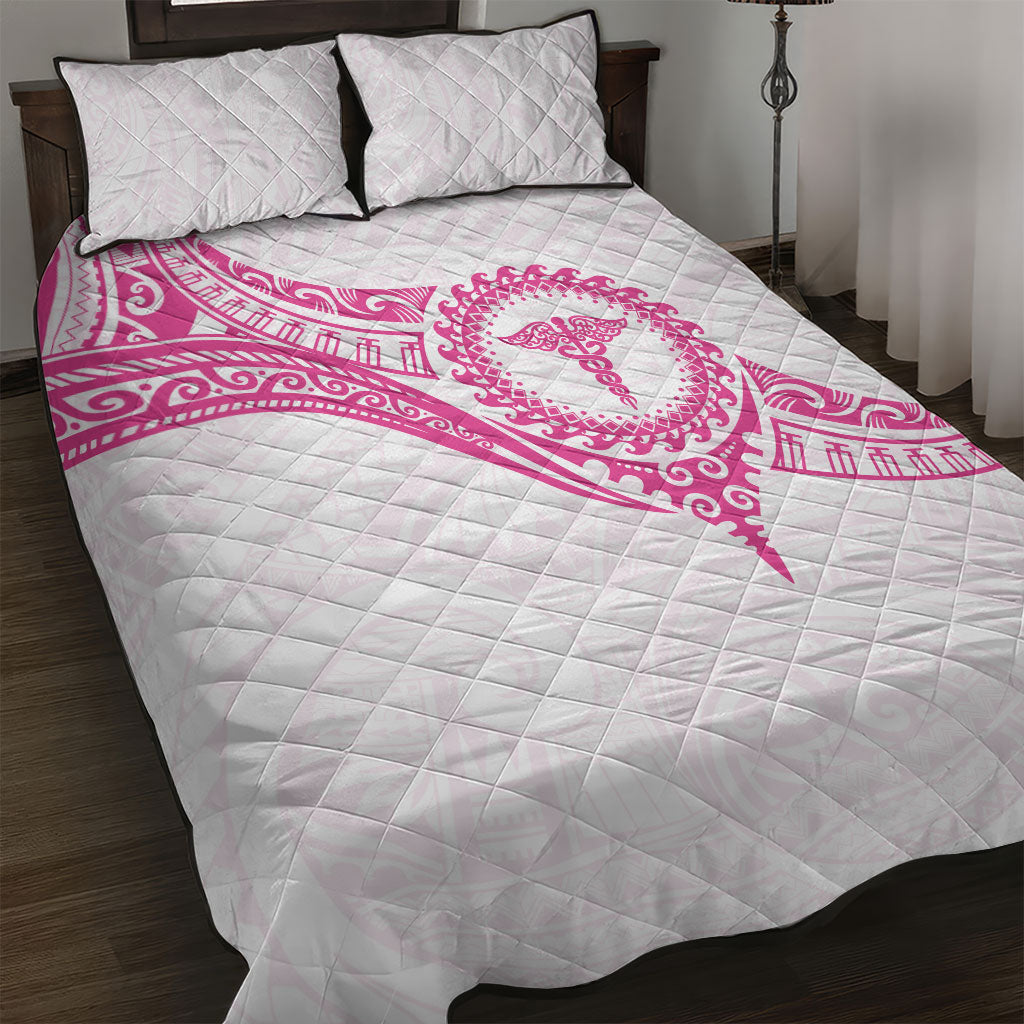 New Zealand Aotearoa Quilt Bed Set Nurse Tribal Pink Version LT05 Pink - Polynesian Pride