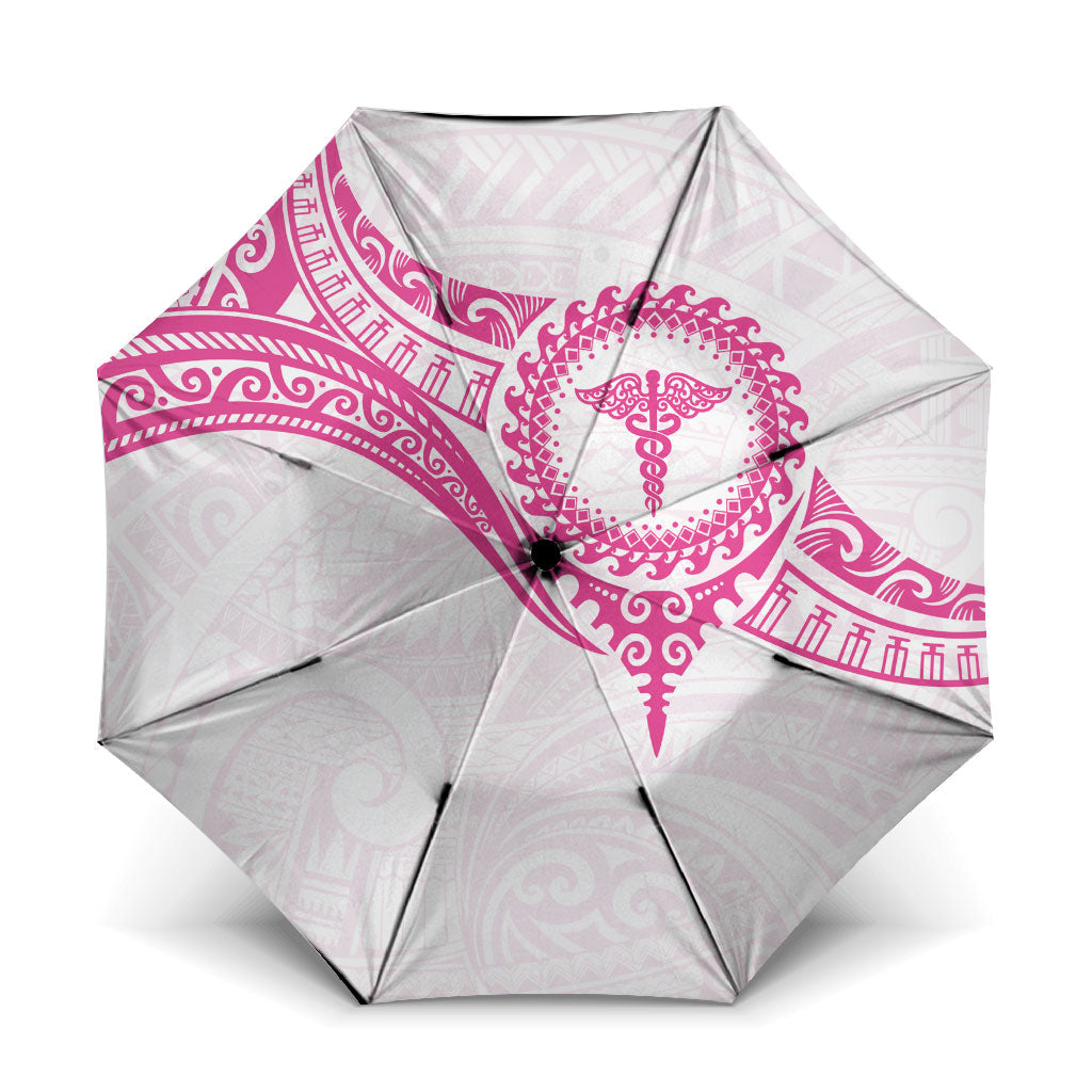 New Zealand Aotearoa Umbrella Nurse Tribal Pink Version LT05 One Size Folded 11.42 inch Opened Diameter 37.4 inch Pink - Polynesian Pride