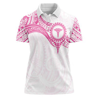 Personalised New Zealand Aotearoa Women Polo Shirt Nurse Tribal Pink Version LT05 Female Pink - Polynesian Pride