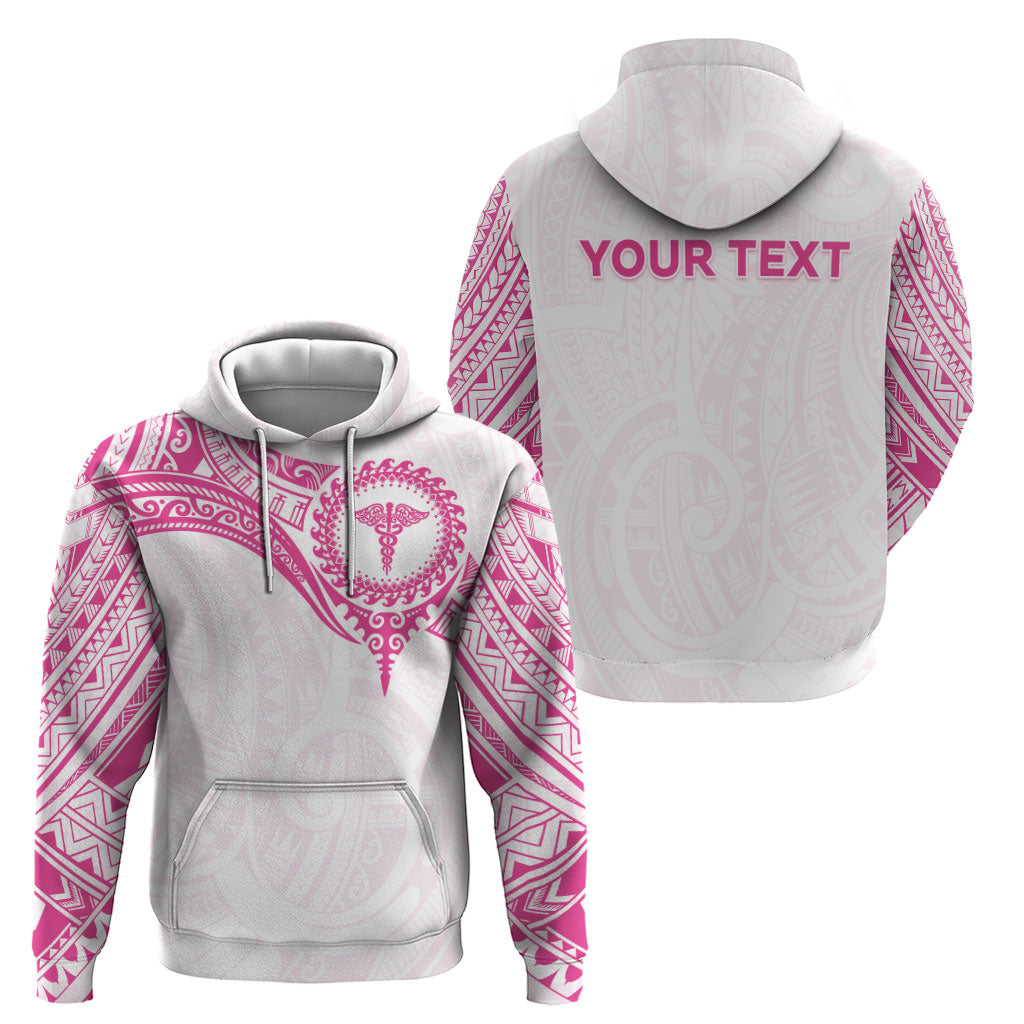 Personalised New Zealand Aotearoa Zip Hoodie Nurse Tribal Pink Version LT05 - Polynesian Pride