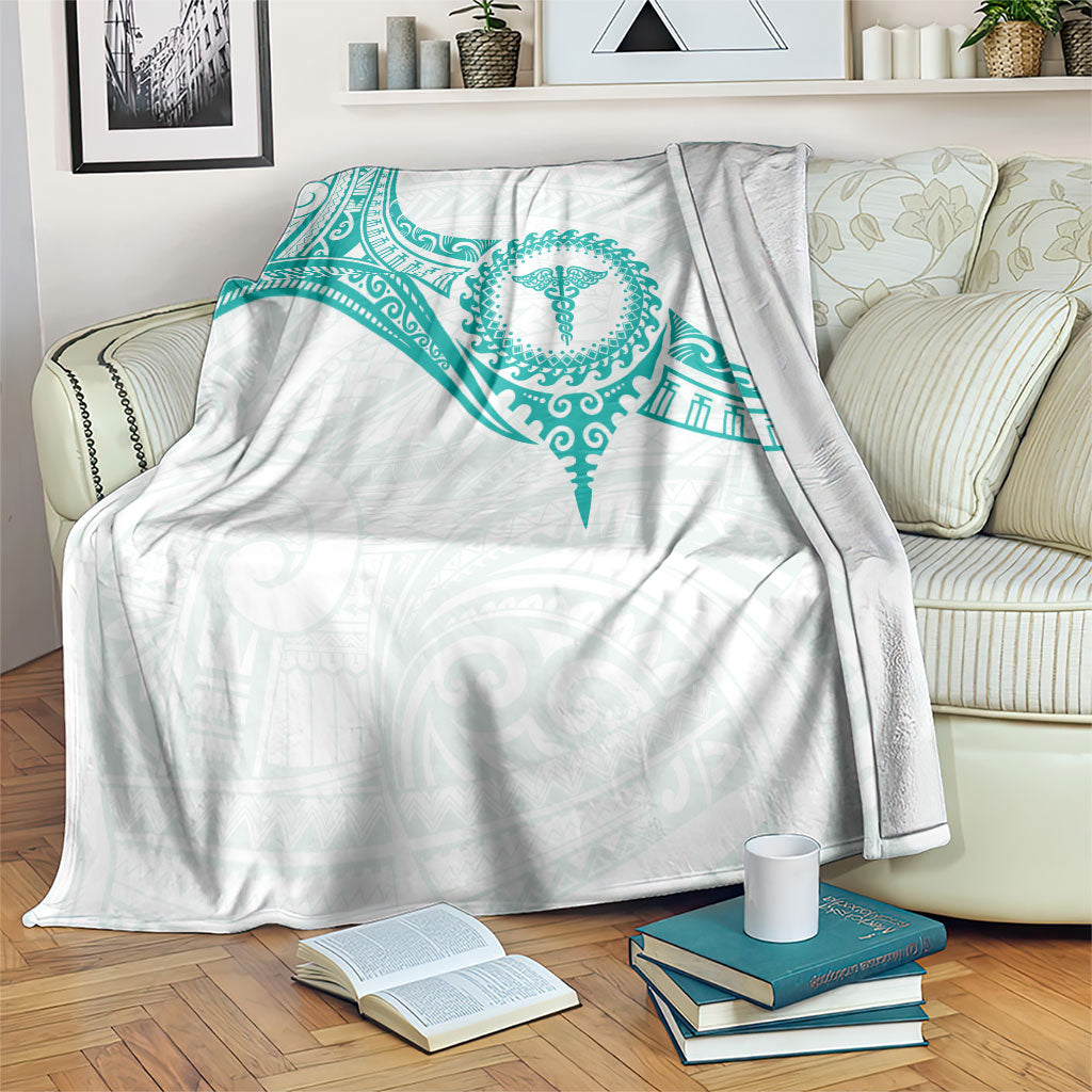 New Zealand Aotearoa Blanket Nurse Tribal Teal Version