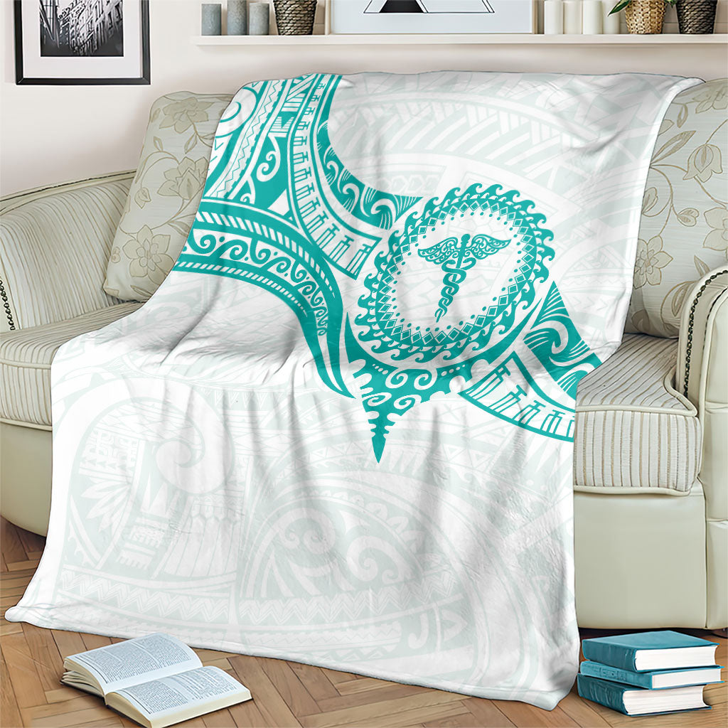 New Zealand Aotearoa Blanket Nurse Tribal Teal Version