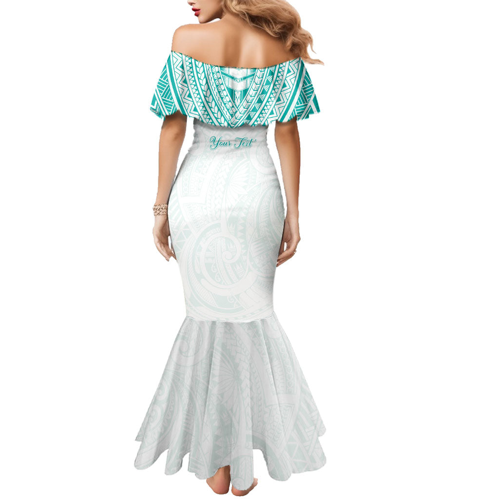 Personalised New Zealand Aotearoa Family Matching Mermaid Dress and Hawaiian Shirt Nurse Tribal Teal Version LT05 - Polynesian Pride