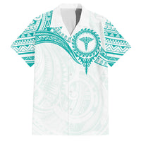 Personalised New Zealand Aotearoa Family Matching Summer Maxi Dress and Hawaiian Shirt Nurse Tribal Teal Version LT05 Dad's Shirt - Short Sleeve Teal - Polynesian Pride