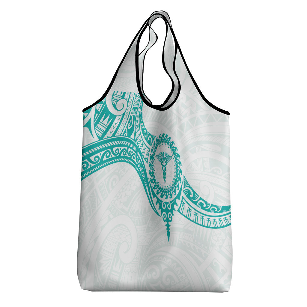 New Zealand Aotearoa Grocery Bag Nurse Tribal Teal Version