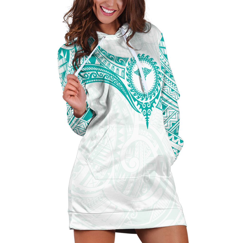 Personalised New Zealand Aotearoa Hoodie Dress Nurse Tribal Teal Version LT05 Teal - Polynesian Pride