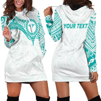 Personalised New Zealand Aotearoa Hoodie Dress Nurse Tribal Teal Version LT05 - Polynesian Pride