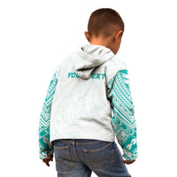Personalised New Zealand Aotearoa Kid Hoodie Nurse Tribal Teal Version LT05 - Polynesian Pride