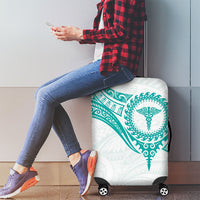 New Zealand Aotearoa Luggage Cover Nurse Tribal Teal Version