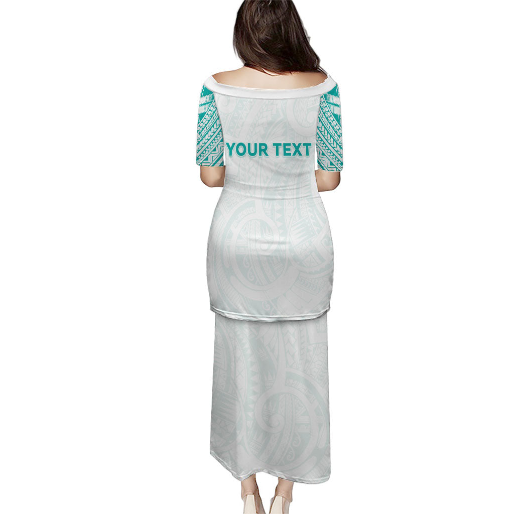 Personalised New Zealand Aotearoa Puletasi Nurse Tribal Teal Version