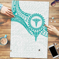 New Zealand Aotearoa Puzzle Nurse Tribal Teal Version