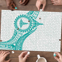 New Zealand Aotearoa Puzzle Nurse Tribal Teal Version