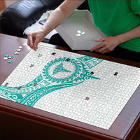 New Zealand Aotearoa Puzzle Nurse Tribal Teal Version