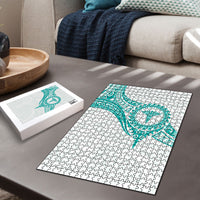 New Zealand Aotearoa Puzzle Nurse Tribal Teal Version