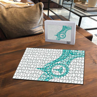 New Zealand Aotearoa Puzzle Nurse Tribal Teal Version