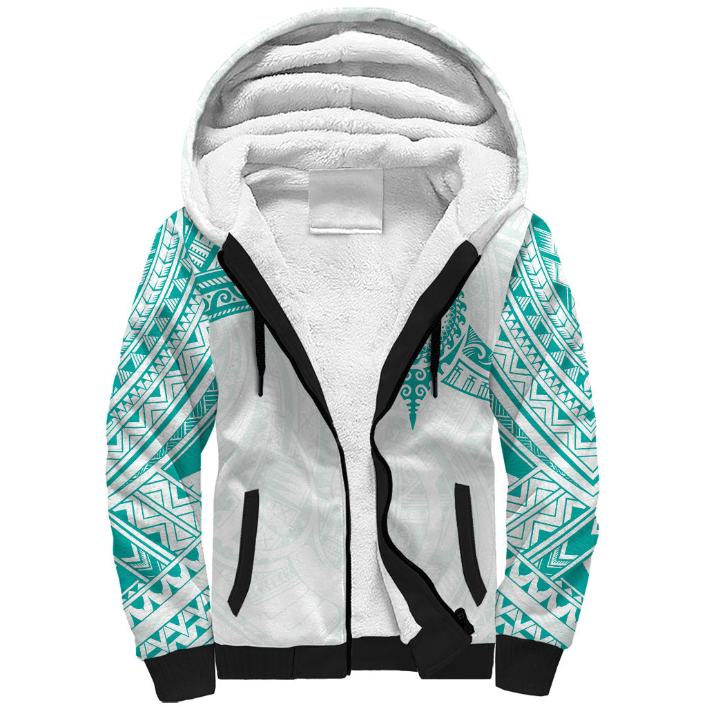 Personalised New Zealand Aotearoa Sherpa Hoodie Nurse Tribal Teal Version LT05 Unisex Teal - Polynesian Pride