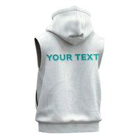 Personalised New Zealand Aotearoa Sleeveless Zip Hoodie Nurse Tribal Teal Version LT05 - Polynesian Pride