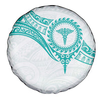 New Zealand Aotearoa Spare Tire Cover Nurse Tribal Teal Version