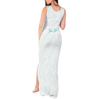 Personalised New Zealand Aotearoa Tank Maxi Dress Nurse Tribal Teal Version LT05 - Polynesian Pride