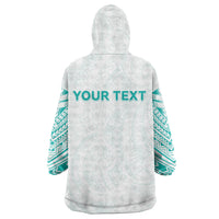 Personalised New Zealand Aotearoa Wearable Blanket Hoodie Nurse Tribal Teal Version LT05 - Polynesian Pride