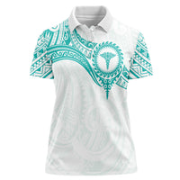 Personalised New Zealand Aotearoa Women Polo Shirt Nurse Tribal Teal Version LT05 Female Teal - Polynesian Pride