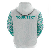 Personalised New Zealand Aotearoa Zip Hoodie Nurse Tribal Teal Version