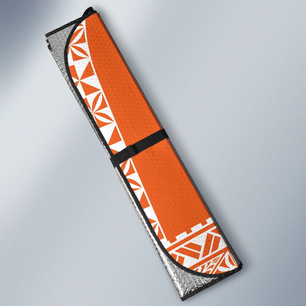 Tonga Tailulu College Auto Sun Shade Tongan Kupesi Pattern