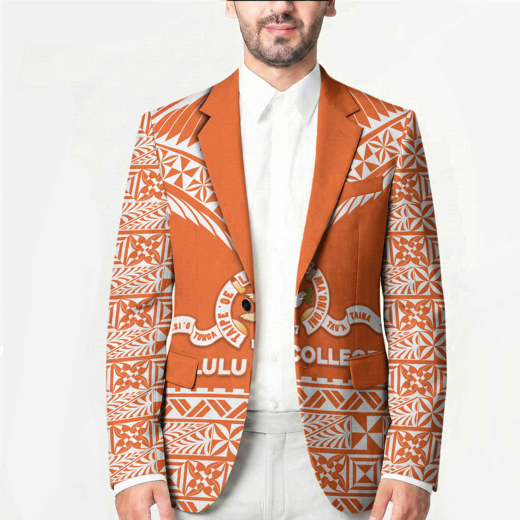 Personalised Tonga Tailulu College Blazer Tongan Kupesi Pattern