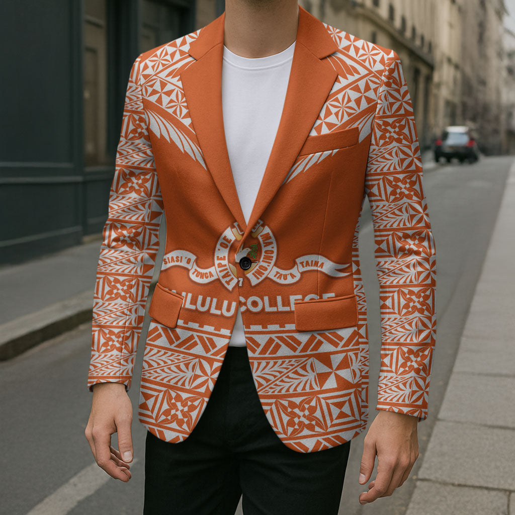 Personalised Tonga Tailulu College Blazer Tongan Kupesi Pattern