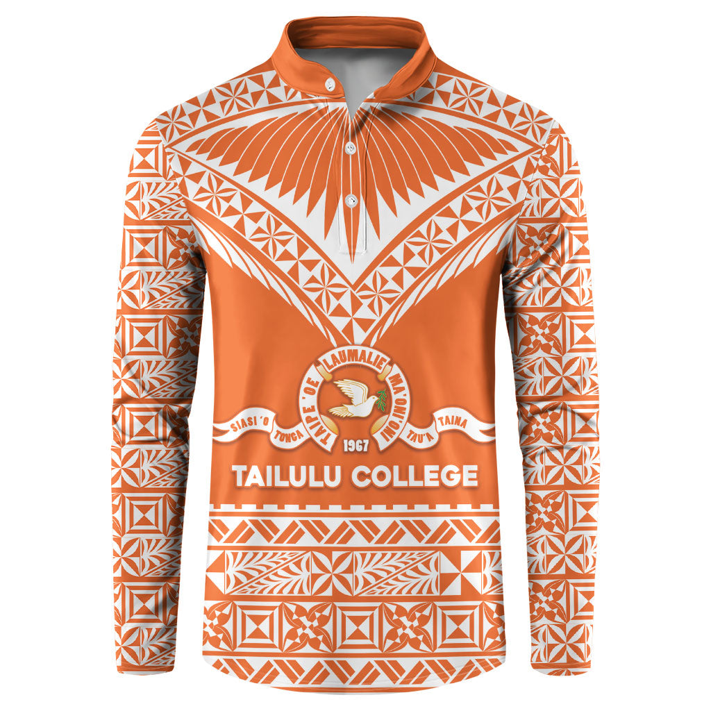 Personalised Tonga Tailulu College Button Sweatshirt Tongan Kupesi Pattern