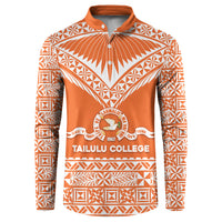 Personalised Tonga Tailulu College Button Sweatshirt Tongan Kupesi Pattern