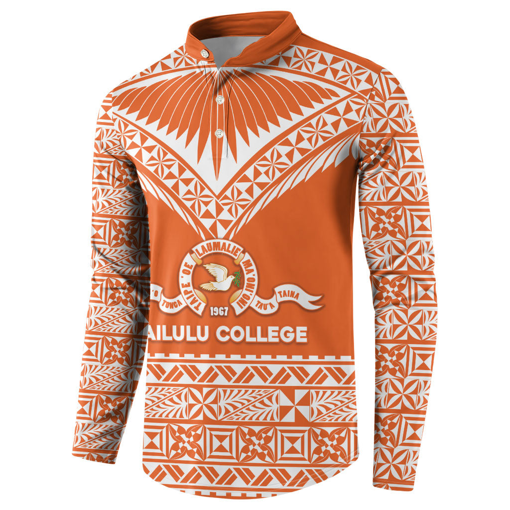 Personalised Tonga Tailulu College Button Sweatshirt Tongan Kupesi Pattern