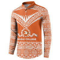 Personalised Tonga Tailulu College Button Sweatshirt Tongan Kupesi Pattern