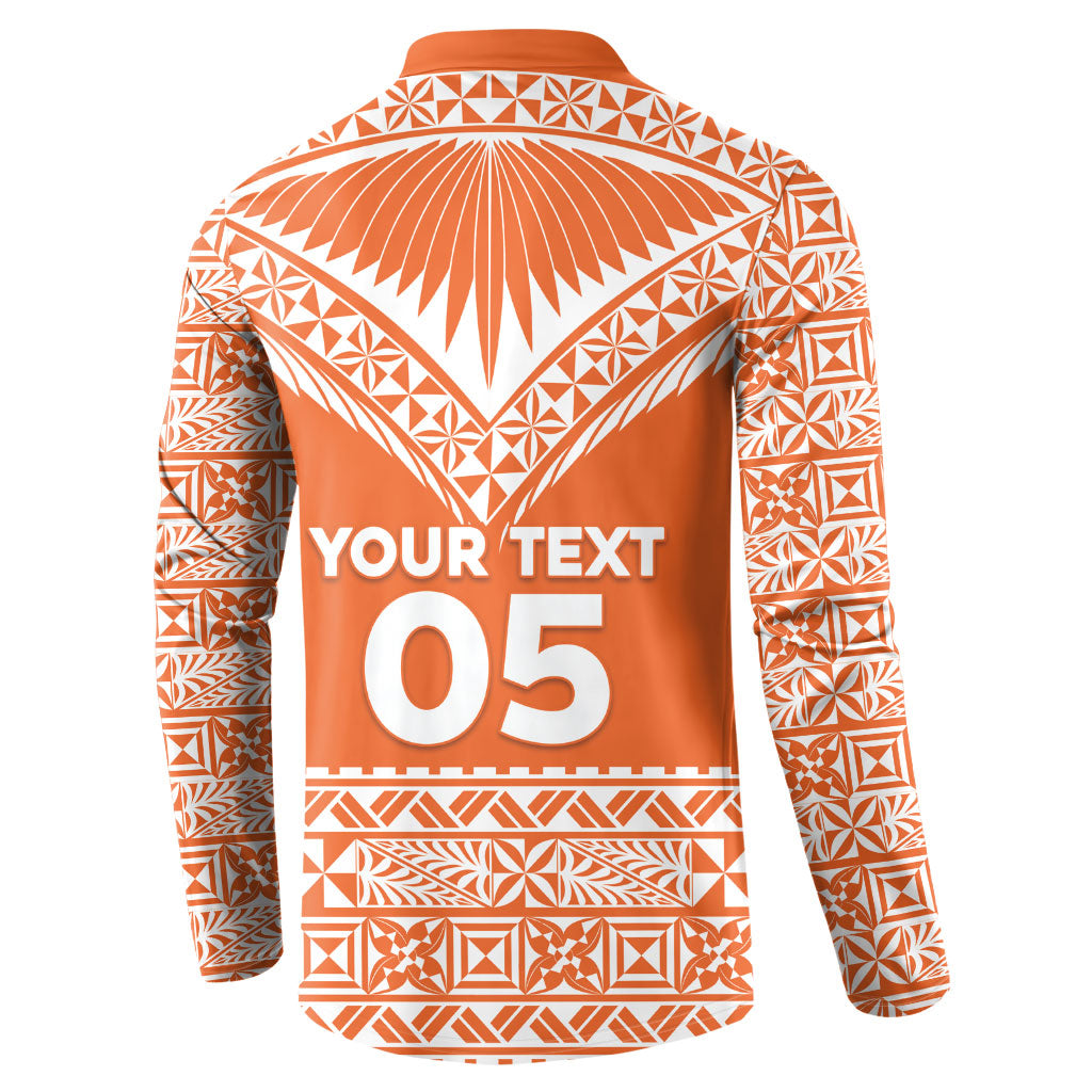 Personalised Tonga Tailulu College Button Sweatshirt Tongan Kupesi Pattern