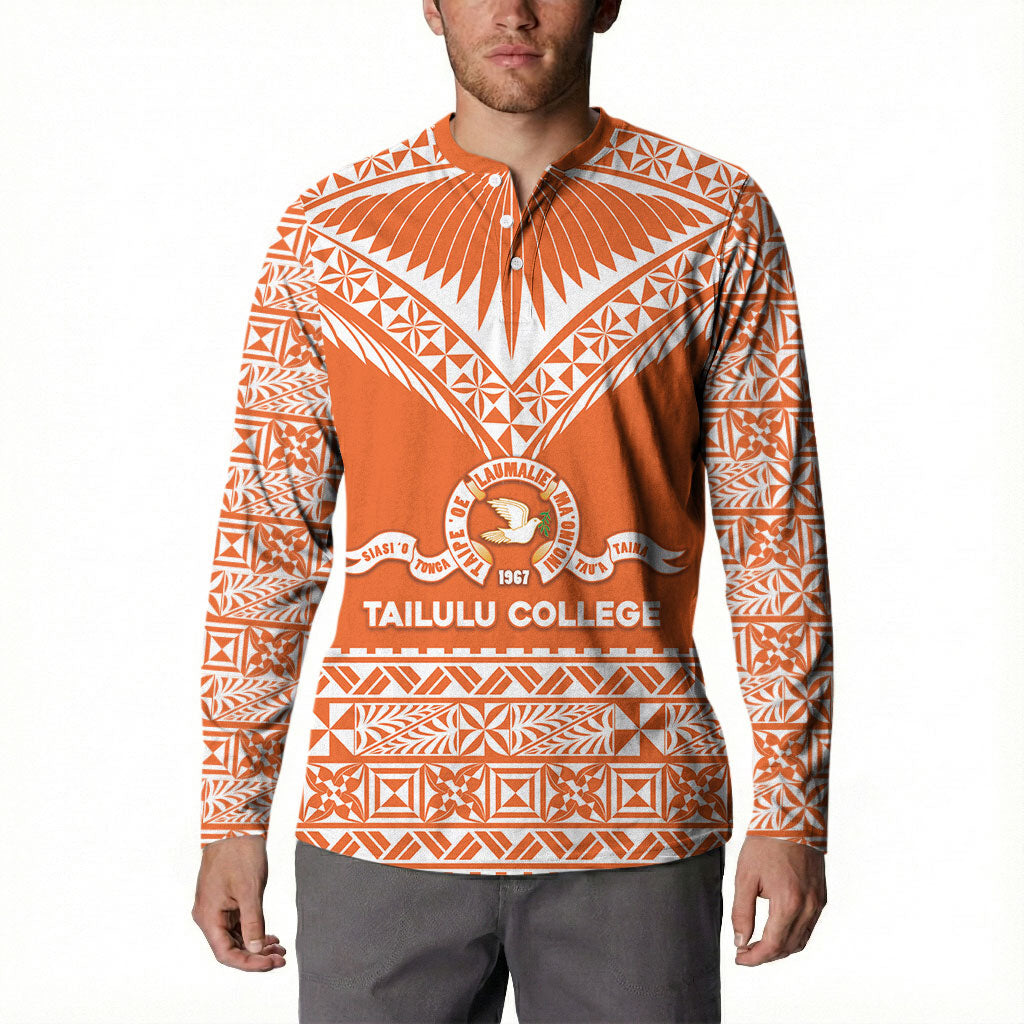 Personalised Tonga Tailulu College Button Sweatshirt Tongan Kupesi Pattern