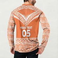Personalised Tonga Tailulu College Button Sweatshirt Tongan Kupesi Pattern