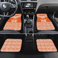 Personalised Tonga Tailulu College Car Mats Tongan Kupesi Pattern
