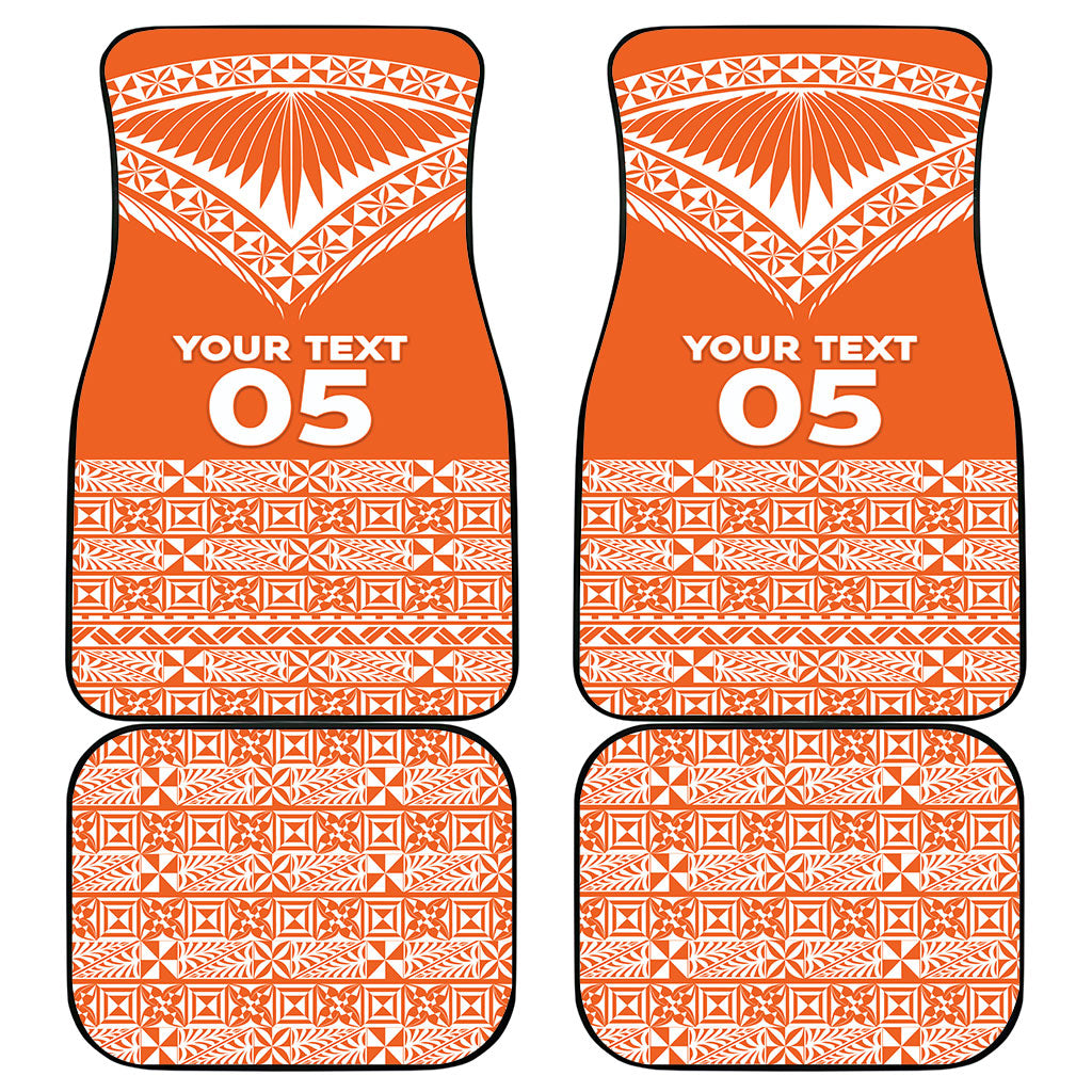 Personalised Tonga Tailulu College Car Mats Tongan Kupesi Pattern
