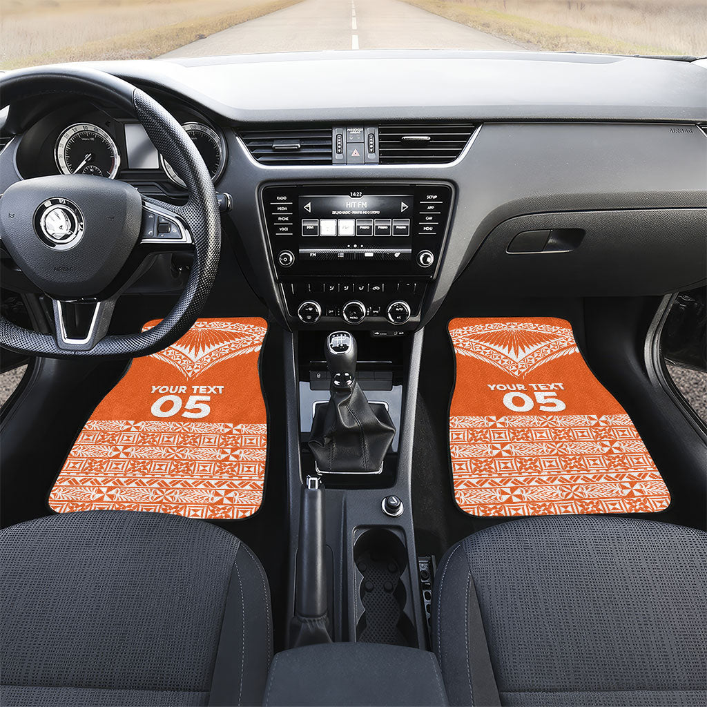 Personalised Tonga Tailulu College Car Mats Tongan Kupesi Pattern