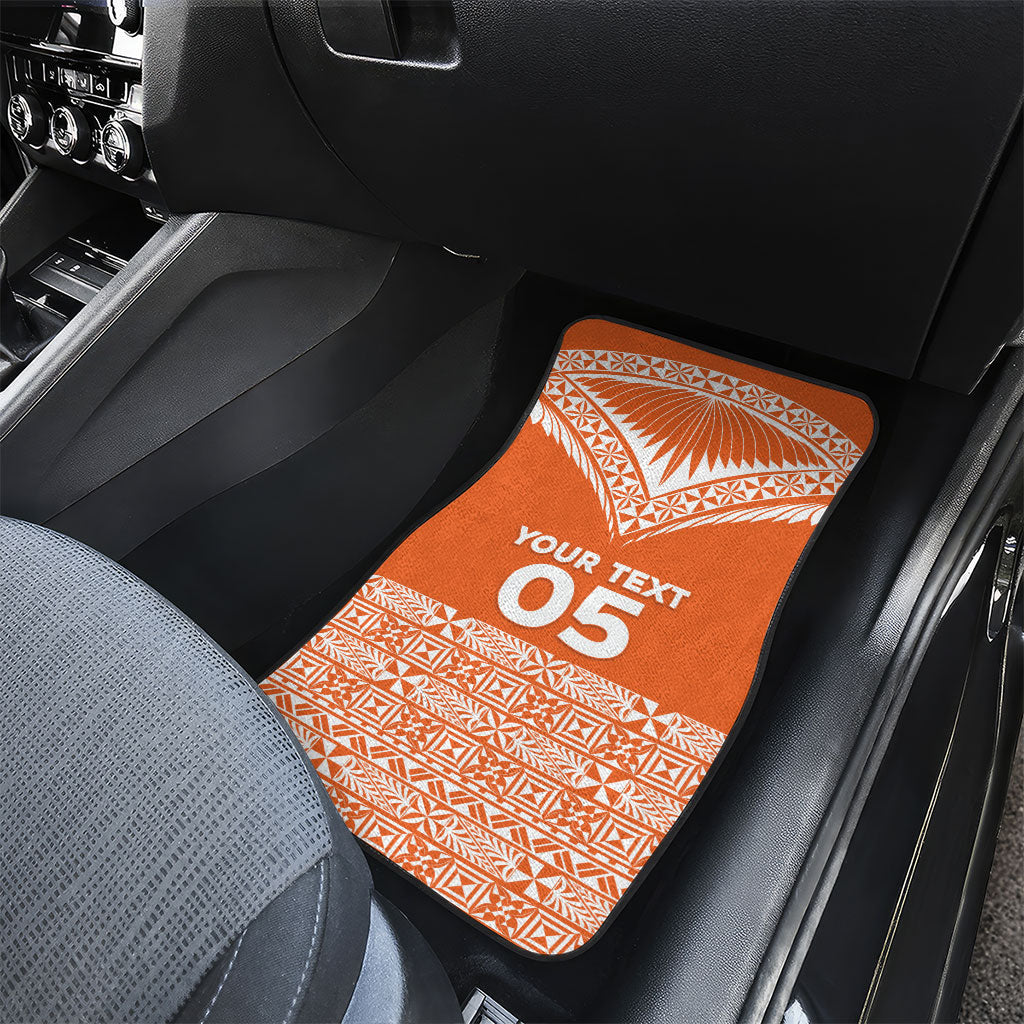 Personalised Tonga Tailulu College Car Mats Tongan Kupesi Pattern