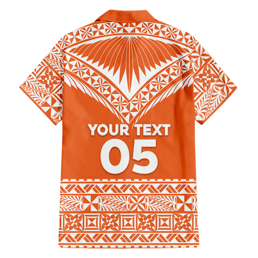 Personalised Tonga Tailulu College Family Matching Off Shoulder Short Dress and Hawaiian Shirt Tongan Kupesi Pattern LT05 - Polynesian Pride