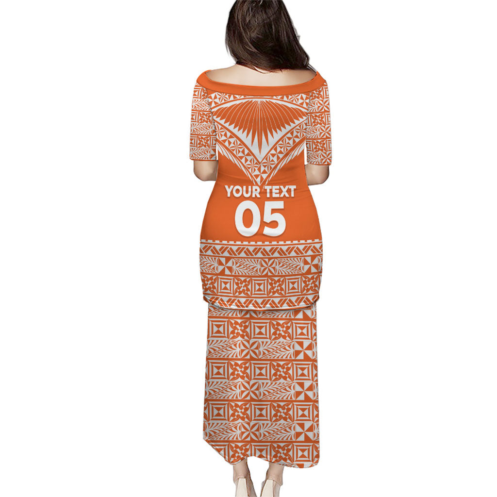 Personalised Tonga Tailulu College Family Matching Puletasi and Hawaiian Shirt Tongan Kupesi Pattern LT05 - Polynesian Pride