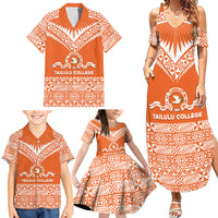 Personalised Tonga Tailulu College Family Matching Summer Maxi Dress and Hawaiian Shirt Tongan Kupesi Pattern LT05 - Polynesian Pride