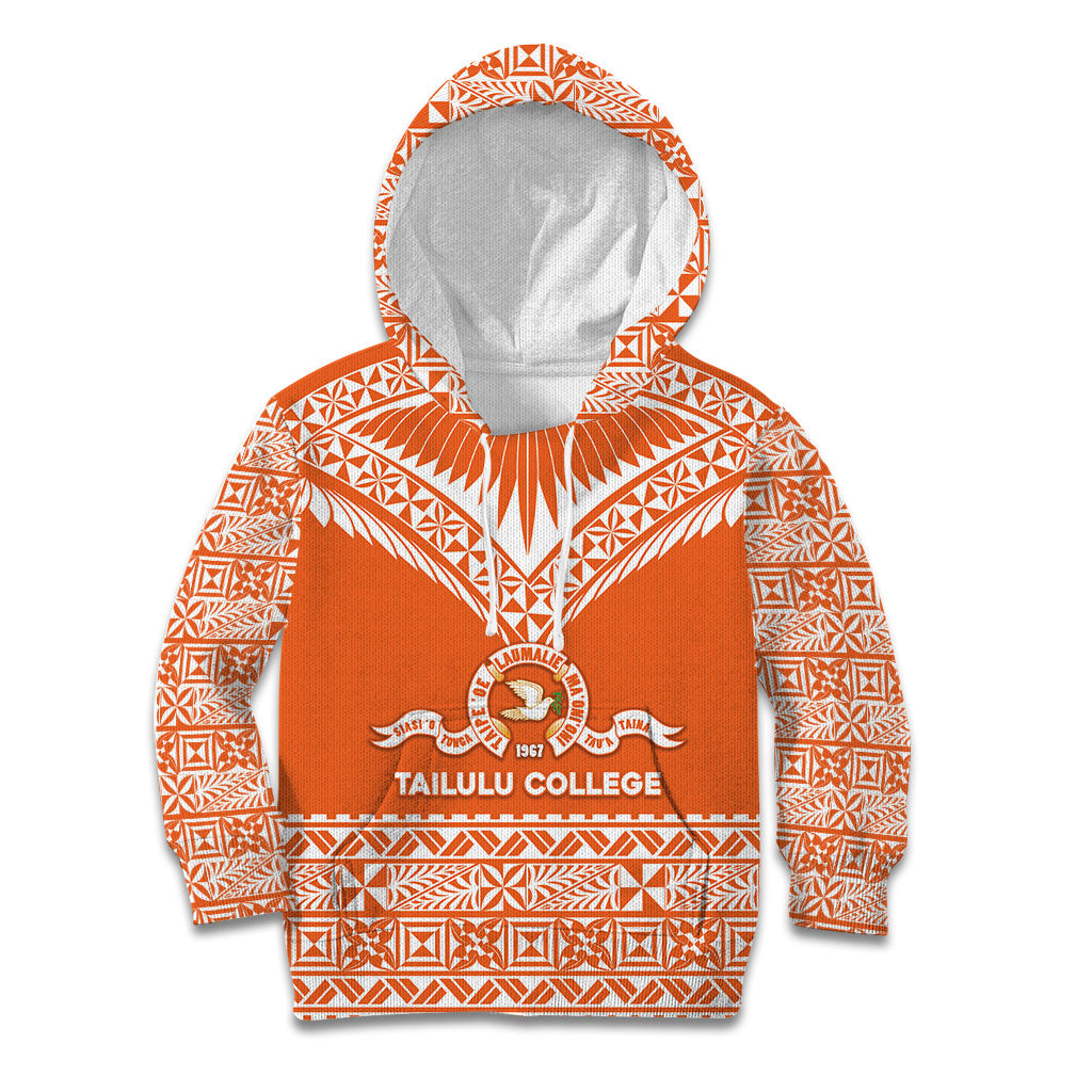 Personalised Tonga Tailulu College Kid Hoodie Tongan Kupesi Pattern